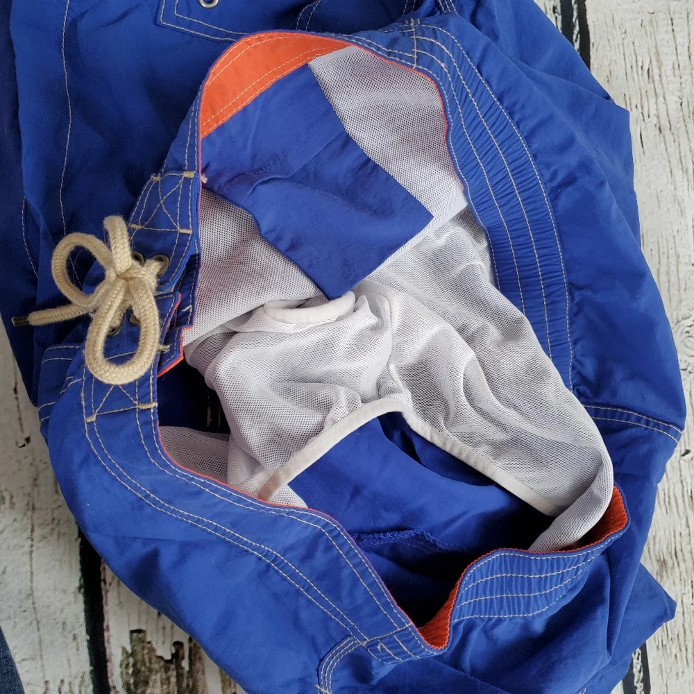 Polo Ralph Lauren Men's Navy Blue Cargo Swim Board Shorts - Size Large - 8